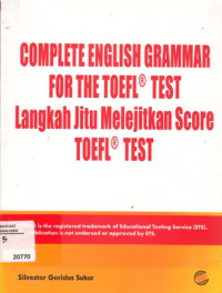 Image of Coplete English Grammar For The Toefl , Test langkah jitu melejitkan score Toefl