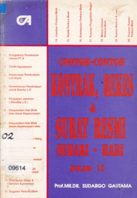 Image of Contoh-Contoh Kontrak, Rekes & Surat Resmi Sehari-hari jilid 10