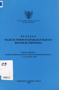 Image of Putusan Majelis Pemusyawaratan Rakyat republik Indonesia