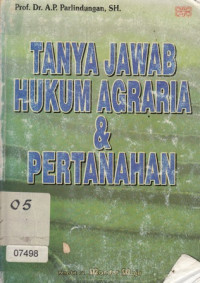 Image of Tanya Jawab Hukum Agraria & Pertanahan